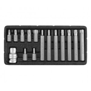 Sada bitů 15 ks TORX s otvorem box YATO YT-0417