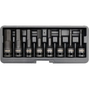Sada nástavců 1/2" rázové 8 ks H6-H19 imbus CrMo YATO YT-1066