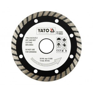 Kotouč diamantový 115 x 22,2 x 2,4 mm turbo YATO YT-6022