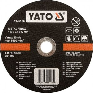 Kotouč na kov 115 x 22 x 1,2 mm INOX YATO YT-6101