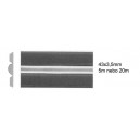 Samolepicí lišta černá (32404), 1x stříbrný pruh, 43x3,5mm - 20m