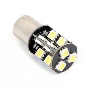 Žárovka 19 SMD LED 12V Ba15S s rezistorem CAN-BUS ready bílá