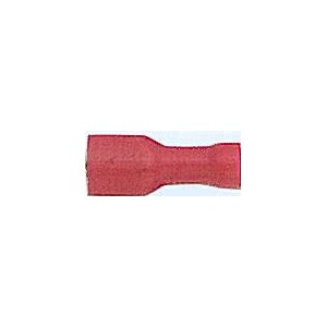 Objímka plochá izolovaná 6,3 mm červená, 100 ks