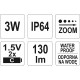 Svítilna LED voděodolná IP64 ZOOM 130lm YATO YT-08577
