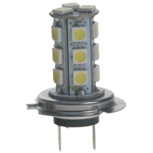 LED žárovka 12V s paticí H7, 18LED/3SMD