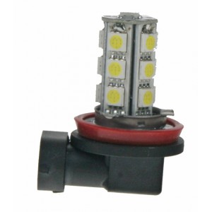 LED žárovka 12V s paticí H8, 18LED/3SMD
