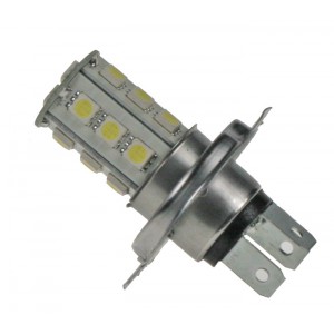 LED žárovka 12V s paticí H4, 18LED/3SMD