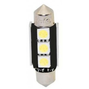 LED žárovka 12V s paticí sufit(36mm), 3LED/3SMD s chladičem