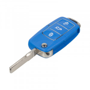 Náhradní obal klíče pro Škoda, VW, Seat, 3-tlačítkový, modrý