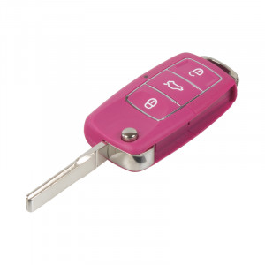 Náhradní obal klíče pro Škoda, VW, Seat, 3-tlačítkový, růžový