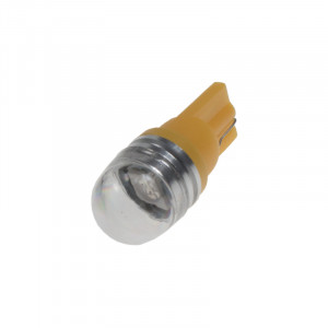 LED žárovka 12V T10 oranžová, 1LED/3SMD s čočkou