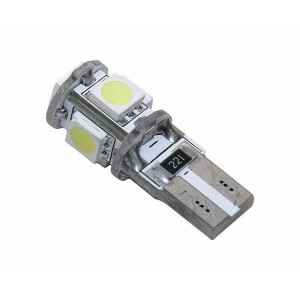 Autožárovka 5 LED SMD 12V T10 s rezistorem CAN-BUS ready bílá Compass 33794