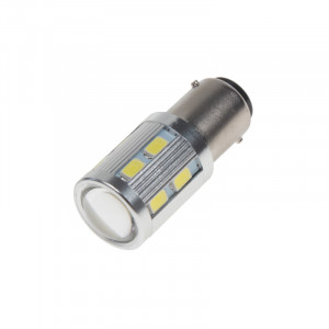 LED žárovka 12-24V s paticí BA15d (jednovlákno) bílá, 16LED/5730SMD