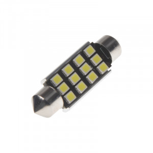 LED žárovka 12V s paticí sufit (42mm), 12LED/2835SMD s chladičem