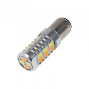LED žárovka 12-24V s paticí BAY15D (dvouvlákno) dual color, 22LED/5630SMD