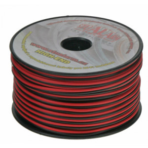 Kabel 2x1 mm, černočervený, 50 m bal