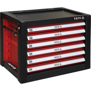 Skříňka dílenská přenosná 6 zásuvky 690x465x535mm červená YATO YT-09155