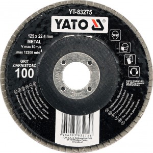 Kotouč lamelový brusný na kov 125x22,4mm P36 YATO YT-83271