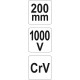 Kleště prodloužené rovné 200mm VDE (1000V) YATO YT-21155