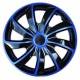 Poklice na kola QUAD BICOLOR BLACK/BLUE 16"