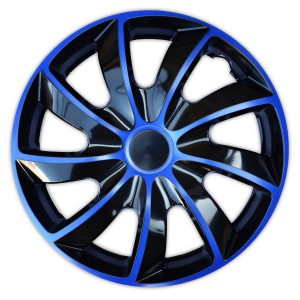 Poklice na kola QUAD BICOLOR BLACK/BLUE 15"