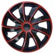 Poklice na kola QUAD BICOLOR BLACK/RED 16"