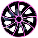 Poklice na kola QUAD BICOLOR BLACK/PINK 14"