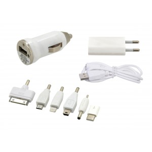 Nabíječka telefonu 220/12V (iPhone 4/-8 micro USB, mini USB, USB-C) Compass 07681