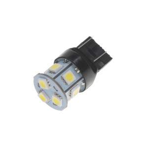 LED žárovka 12V s paticí T20 (7443) bílá, 9LED/3SMD
