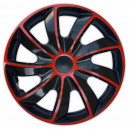 Poklice na kola 17" QUAD BICOLOR BLACK/RED