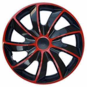 Poklice na kola 17" QUAD BICOLOR BLACK/RED